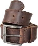 Hide & Drink, Men's Belt with Rustic Nickel Buckle Design, Everyday Belts for Men, Full Grain Leather, Handmade, Bourbon Brown, 36