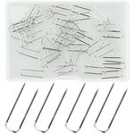 50 Pieces Sewing U-pins Fork Pins for Quilting Sewing Pins for Fabric Needlecrafts Pins Double Blocking Pins Stainless Steel for Sewing Jewelry Display Home Decor Boxed 2.3 * 0.67cm