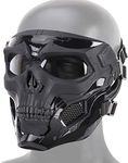 Tactical Skull Mask Full Face Mask, Suitable for Halloween Role-playing Airsoft Paintball and CS War Game Protective Net Mask