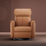 The Sleep Company Luxe Pro Massager Motorised Recliner | REVIVA-Luxe Massager Technology | Zero-Gravity Motorized Recline | Revolve Upto 270⁰ | Elegant Leatherette Upholstery | Brown