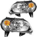 MARSFLUX Headlight Assembly Chrome Housing Amber Reflector OE GM2502262, GM2503262 Replacement For Replacement for 2006-2011 Chevy HHR, Pack of 2 Driver and Passenger Side