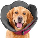 IDOMIK Dog Cone for Dogs After Surgery, Comfy Soft Dog Cones for Large Medium Small Dogs Cats, Adjustable Protective Dog Recovery Collars & Cones Alternatives to Prevent Pets from Licking Wounds,L