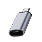 LIRAMARK Type c Female to Micro USB Male Adapter, Converter USB C to Micro USB, Charger Connector Works with Smartphones, Tablets, and More Devices with Micro USB Port (Grey)