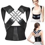 xinrongda Posture Corrector Back Support Brace, Adjustable Back Posture Belt for Men and Women, Scoliosis Lower Back Brace, Relief pain from Upper Back Shoulders, for Office Home Gym,55-60kg