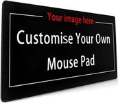 Custom Rectangle Mouse Pad 35.4x15.7 in Horizontal with Photo Text Personalized Gaming Mouse Pad Non-Slip Rubber Base Stitched Edge Desk Mat Customized Laptop Computer PC Mousepad for Gamer Office