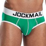 JOCKMAIL Men's Underwear Briefs Mens Cotton Classics Briefs Men's Briefs Breathable Comfortable, Green, Medium