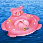 ToyMagic Teddy-Splash Swim Float Swimming Tube|60cm Swim Float Tube|Beach Swim Seat Ring|Floating Lounge for Pool & Lake|Outdoor Fun Toy for Pool Party|Birthday Gift for Kids 4 Pink