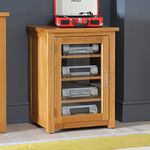 The Furniture Market London Oak Hifi Media Unit Storage Cabinet