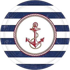 amscan Anchors Aweigh Piatti per feste, 26,5 cm, 8 ct.