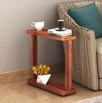 ADOUER WOOD Solid Sheesham Wood Side End Table Table for Living Room Sofa Bedside Nightstand Table Accent Table - Natural Finish