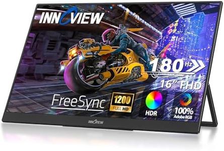 InnoView 16" Portable Monitor 180Hz 100% sRGB 180° Kickstand OD Gameplus Portable Gaming Monitor IPS w/Sleeve Type-C Mini HDMI FHD External Second Screen for Laptop PC Mac PS4/5 Switch Travel Work