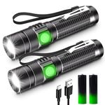 Hoxida Torch LED Rechargeable Super Bright, Pocket Clip Adjustable Focus, 4 Lighting Modes, Long Battery Life, Small Torches Waterproof Flashlight for Power Cuts, Emergency, Camping, Outdoor, 2 Pack