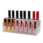 Lipstick Holder Organizer 24 Spaces Acrylic Clear Lipstick Makeup Organizer Storage Clear Case Display Holder Cosmetic Beauty Container for Countertop Vanity, Lipstick, Brushes, Lip Gloss, Bottles