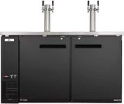 cooler depot Beer Keg Dispenser Kegerator Commercial Refrigerator Beer double Taps 60" - Black, Half-KegX2, TowerX2,2 Taps