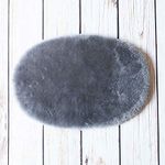 The Wool Company Oval Sheepskin Pet Bed Silver | Super Stylish Perfect For Your Special Pet | Cat & Dog Bed | 53 x 26cm Approx Pet Bed