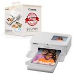 Canon SELPHY CP1500 Compact Photo Printer, Wireless Portable Photo Printer with Wi-Fi, AirPrint & Memory Card Printing, 3.5-Inch LCD Display, White