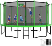 YORIN Tranpoline 16FT, Outdoor Tranpoline for Kids and Adults 1500LBS Tranpoline with Basketball Hoop, Enclosure Net, Back Yard Heavy Duty Recreational Tranpolines, ASTM Approved