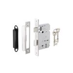 Heavy Duty Polished Chrome 3 Lever Mortice Iron Sash Lock Privacy Latch with Pair of Keys Set for Internal or External Wooden Door Gate Infinity Decor