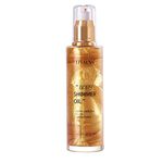 Go Ho Shimmer Body Oil,Moisturizing Light Shimmer Glow Illuminator,Non-sticky Body Luminizer Liquid Highlighter Makeup Your Skin,Smooth Liquid Spray Summer Body Illuminator (2.8 Fl Oz,#2 Gold)