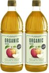 Eat Wholesome Organic Raw Apple Cider Vinegar, 1L - Award-Winning, Unfiltered, Unpasteurised, With The Mother, Vegan, CO2 Neutral (Pack of 2)