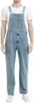 QUASSSSS Bib Overalls for Men Denim, Relaxed Fit, Medium Blue, US0-M