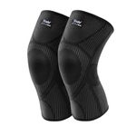 Frido Active Knee Cap Support for Men & Women | Active Compression for Pain Relief & Joint Support | Knee Sleeve for Gym, Running, Jogging, Sports & Workout | Anti-Sweat Knee Brace (1 Pair) Core Black, M