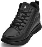 CALTO Men's Invisible Height Increasing Elevator Shoes - Fashion Mid Top Basketball Sneakers - 3.2 Inches Taller, Black, 10