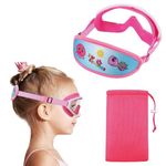 RUIGAO Kids Swim Goggles Age 4-12, Toddler Goggles No Tangle, Child Swimming Mask/Bungee Strap/Soft Band (Kids Mask - Fun Summer)