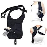 Multi-Function Tactical Hidden Gun Pistol Holster Hiking Under Shoulder Single Shoulder Strap Vest with Pouches