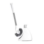 simplehuman Toilet Brush with Caddy, Stainless Steel, White