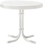 Crosley Furniture Gracie Weather Resistant Retro Metal Outdoor Side Table for Patio, Deck, Porch, Alabaster White