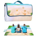 Picnic Blanket, Foldable Waterproof Sand Mat, 150 x 200CM Extra Large Picnic Blanket,Outdoor Mat Beach Blanket for Camping Hiking Travel Family Concerts