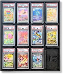 Slab Lab 12-Slot Graded Card Display for PSA Slabs | Also Fits Graded Guards & Slab Mags | EVA Foam Wall Mount Frame (4 Pack)