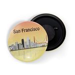 dhcrafts Fridge Magnet Multicolour Places San Francisco City in California Glossy Finish Design Pack of 1