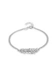 VANBELLE Womens 925 Sterling Silver Cz Studded Rhodium Plated Link Bracelet