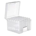 MATANA Photo Storage Box & Seed Storage Box Organiser (5"x7") Including 6 Photo Cases & Labels - For 600 Family Photos, Sticker Storage, Crafts Organiser