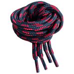 Black & Red 120cm/47" Round Strong Heavy Duty Hard Wearing Durable Boot Laces Shoelaces for work boots, Steel Toe Cap Boots, Walking Boots, Hiking Boots,