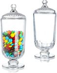 ZEERSHEE 2 Pack 24oz Clear Glass Candy Jars with Lids Glass Decorative Storage Jar for Candy Buffet, Wedding Favors, Baby Shower, Party Decor, DIY Crafts