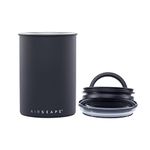 Planetary Design Airscape Stainless Steel Coffee Canister | Food Storage Container | US patented Airtight Lid | Push Out Excess Air and Preserve Freshness (Medium, Matte Black)