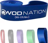 WOD Nation Single Pull Up Assistance Band (65-175lbs Blue Band) - Best for Pullup Assist, Chin Ups, Resistance Bands Exercise, Stretch, Mobility Work & Serious Fitness - 41 inch Straps