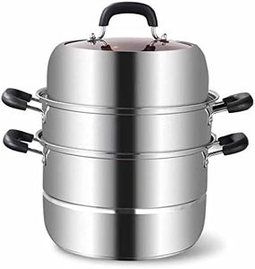 Pentola a vapore per cottura a vapore in acciaio inox 18/8, pentola a vapore per alimenti da 27,9 cm con coperchio a 3 livelli per cucinare verdure, frutti di mare, zuppe, stufati e pasta