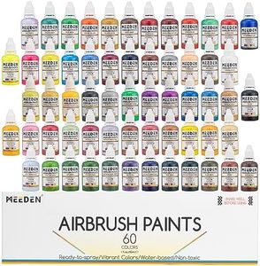 MEEDEN Acrylic Airbrush Paint for Model: Air Brush Spray Paint Set Including Fluorescent and Metallic Colors - 60 Colours x 30ml