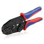 HKS Crimping Tool for Insulated Flag Terminals - Ratcheting Wire Crimpers - AWG 22-14 (0.5-2.5mm²) - Ratchet Terminal Crimper - Electrical Crimping Tool