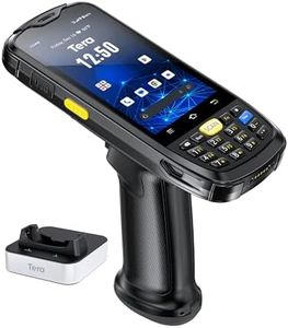 Tera Android Barcode Scanner Mobile Computer with Charging Cradle Pistol Grip, 1D 2D QR Zebra Scanner, Android 10 Handheld PDA Data Terminal, IP 65 Rugged 4G Wi-Fi GPS Works with Bluetooth Model P160