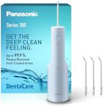Panasonic Series 300 Water Flosser for Teeth, Cordless EW-DJ27-A311, 99.9% Plaque Remover, 200ml, IPX7, 4 Regular Nozzles, 5 Pressure Settings, Oral Irrigator for Home & Travel, Black