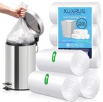 XUXRUS Small Bin Liners 15 Liter,66 Counts Clear Plastic Garbage Bags Wastebasket Trash Can Bin Liners for Pedal Bathroom Bedroom Office,Fit 15 Liter, 3Gal,Clear