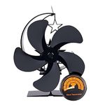 Stove Fan Fireplace Fan, 5 Blade Log Burner Fan Heat Powered Stove Fans Log Burners Decoration Log Wood Burner Fan Eco Fire Fan Home Efficient Heat Distribution