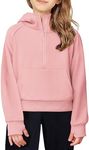 Arshiner Girls Sweatshirt Half Zip Hoodie Fleece Pullover Sweatshirts for Teen Girls Pink Hoodie Fall Winter Clothes Girls Sweatshirts Size 6