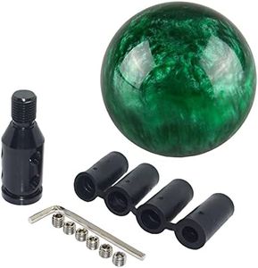 Pursuestar Green Nebula Cloud Round Ball Gear Shift Knobs, Universal Automatic Manual Shifter Knob + Aluminum Adapter, Stick Shift Knob Head Cover Handle Ball with Adapter 12x1.25mm Fit Most Vehicles