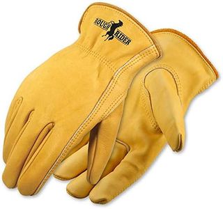 Galeton 25001PR-L 25001PR Rough Rider Premium Leather Driver Gloves Elastic Back Large Gold